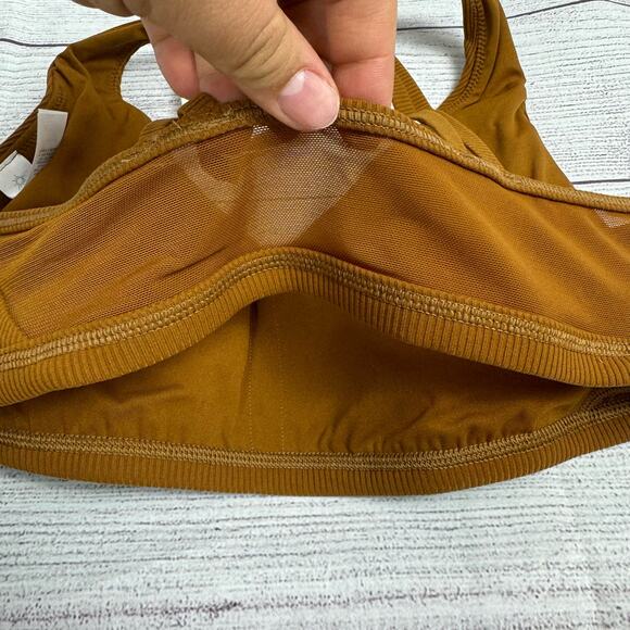 Offline By Aerie Goals Brown Ribbed Plunge Sports Bra Size Medium - Picture 6 of 11